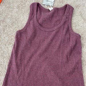 Kate Quinn Mauve Marled Mama Large Organic Cotton Tank Top